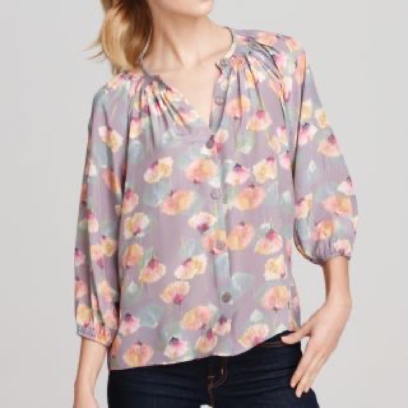 TUCKER silk blouse size s/m - Picture 10 of 11